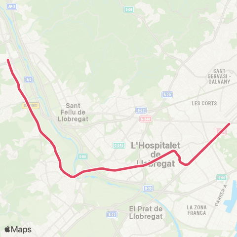 FGC Barcelona Pl. Espanya - Quatre Camins map