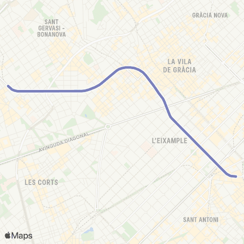 FGC Barcelona Pl. Catalunya - Sarrià map