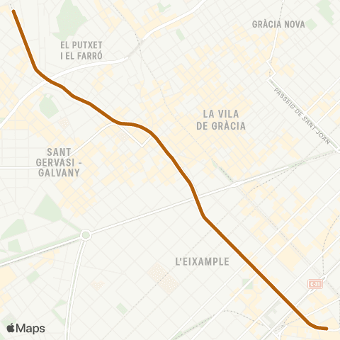 FGC Barcelona Pl. Catalunya - Av Tibidabo map
