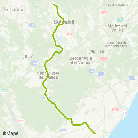 FGC Barcelona - Sabadell Parc del Nord map