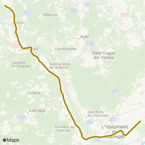 FGC Barcelona - Olesa de Montserrat map