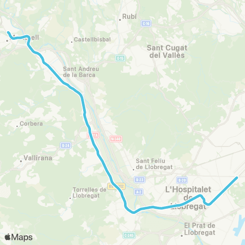 FGC Barcelona Pl. Espanya - Martorell Enllaç map