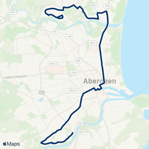First Aberdeen Guild Street - Shielhill Drive map