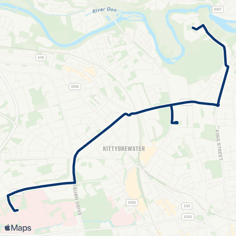 First Aberdeen Turning Circle - Aberdeen Royal Infirmary (Stand A) map
