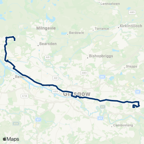 First Greater Glasgow Old Wood Road - Turning circle map