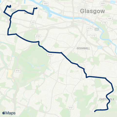 First Greater Glasgow Ardencraig Crescent - Govan Bus Station map