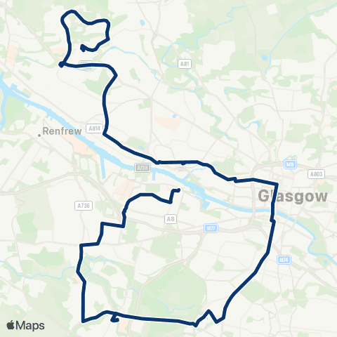 First Greater Glasgow Drumchapel Station - Govan Bus Station map