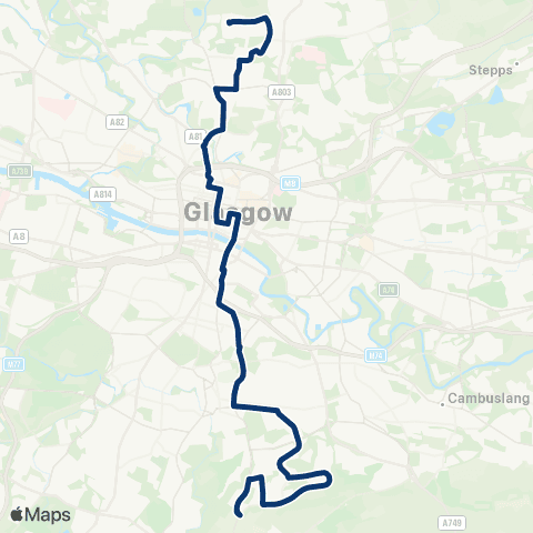 First Greater Glasgow Milton Bus Terminus - Carmunnock By-Pass map