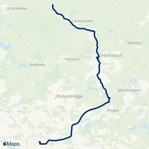 First Greater Glasgow A891 - Buchanan Bus Station map