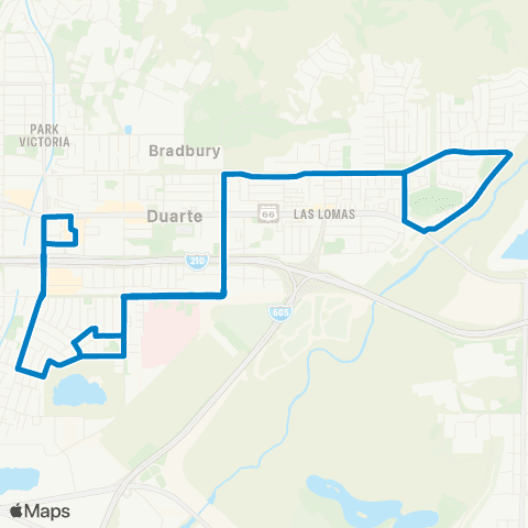 Foothill Transit Duarte Mtn Vista-Huntington-Royal Oaks map