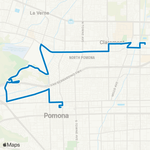 Foothill Transit Pomona - Claremont - Montclair map