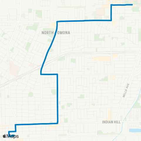 Foothill Transit Claremont Transit Ctr-Pomona Transit Ctr map