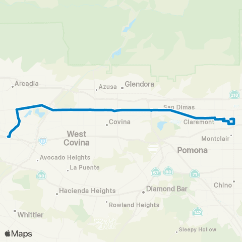 Foothill Transit El Monte-Arcadia-Montclair Transit Ctr map