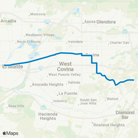 Foothill Transit Pomona - West Covina - El Monte Station map