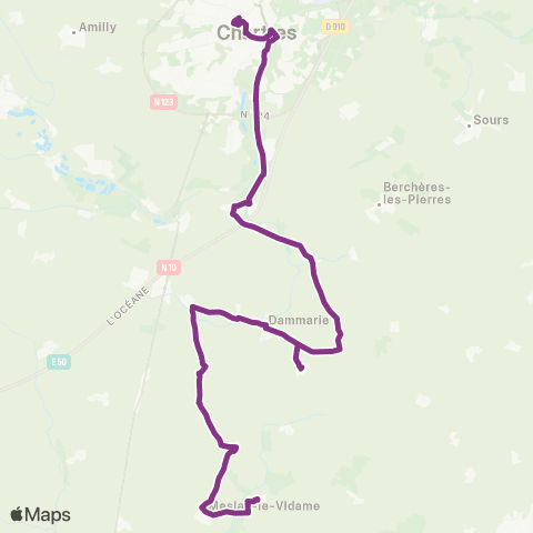 Filibus Église Dammarie-Pôle d'échange map