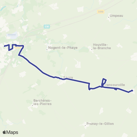 Filibus Église Voise-Collège M Régnier map