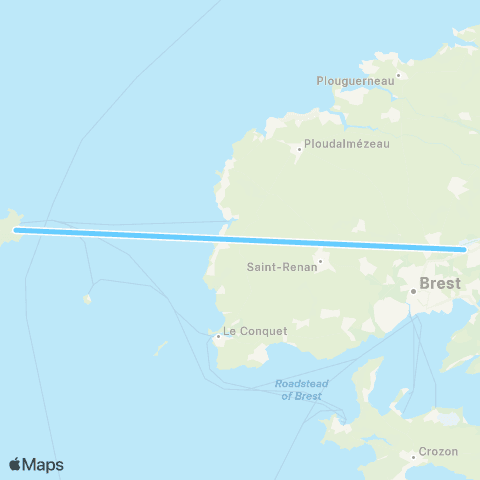 Finist'air Brest-Ouessant map
