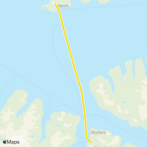 Snelandia Øksfjord - Hasvik map