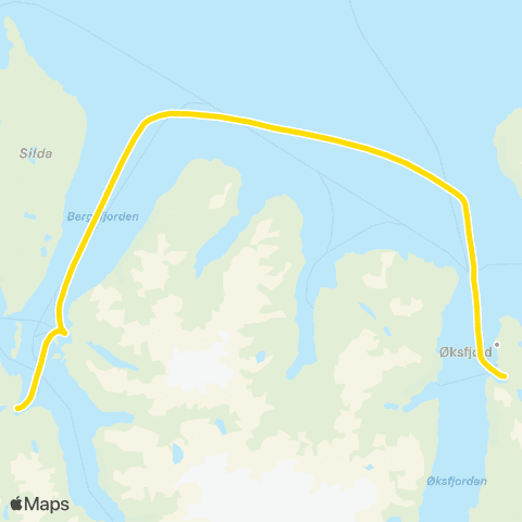 Snelandia Øksfjord - Sør-Tverrfjord map