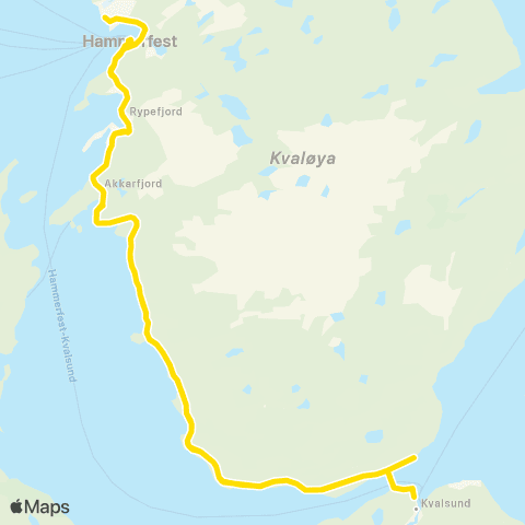Snelandia Hammerfest - Kvalsund map