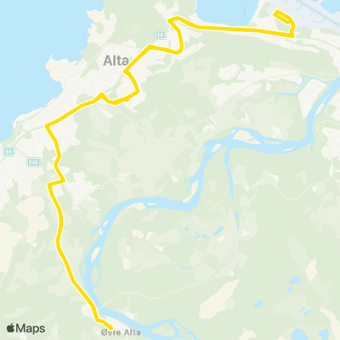 Snelandia Øvre Alta - Alta lufthavn map