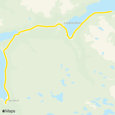 Snelandia Burfjord - Langfjordbotn map