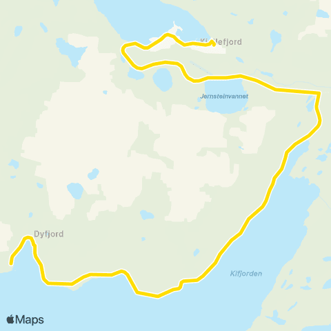 Snelandia Kjøllefjord - Dyfjord map