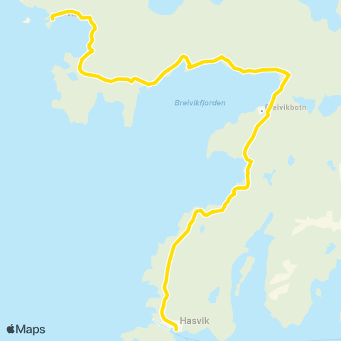 Snelandia Hasvik - Sørvær map