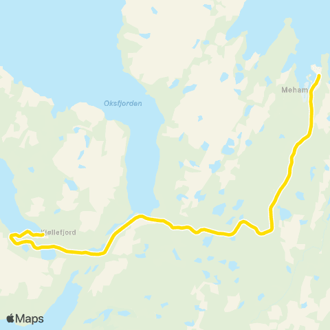 Snelandia Fleks Kjøllefjord - Mehamn map