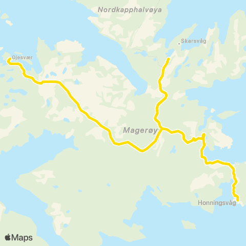 Snelandia Fleks Honningsvåg - Gjesvær map