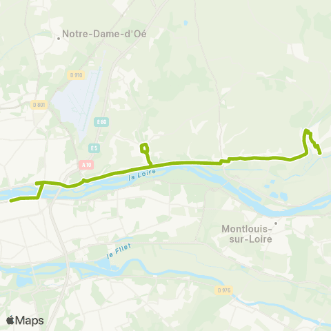 Fil bleu Clos de Vernou - Porte de Loire map