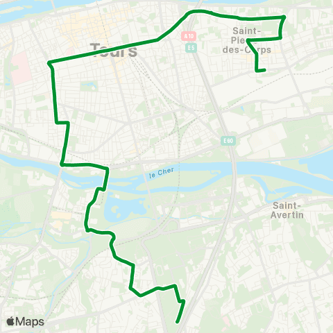 Fil bleu St Pierre Gare - Parc Grandmont map