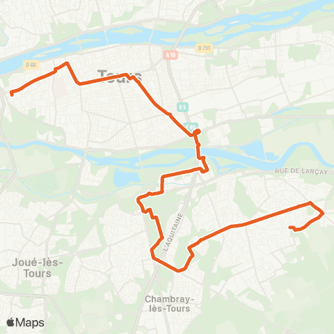 Fil bleu La Pléiade - Onze Arpents map