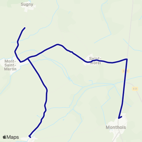 Fluo 08 Sugny / Monthois map
