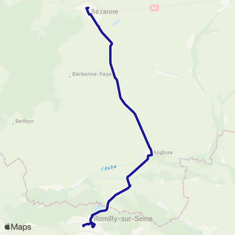 Fluo 51 Sézanne / Anglure / Romilly map