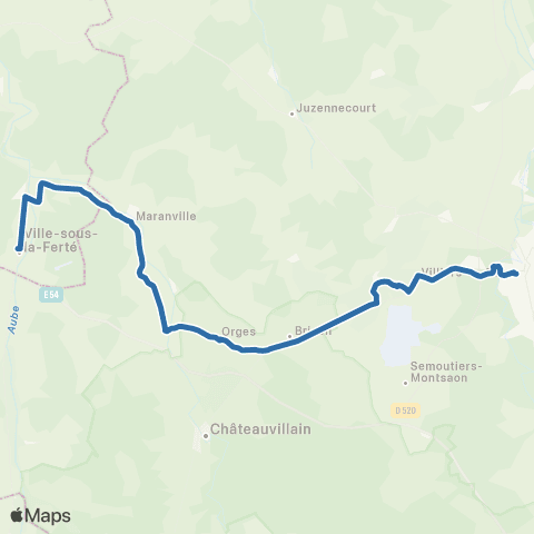 Fluo 52 Ville-sous-la-Ferté / Chaumont map