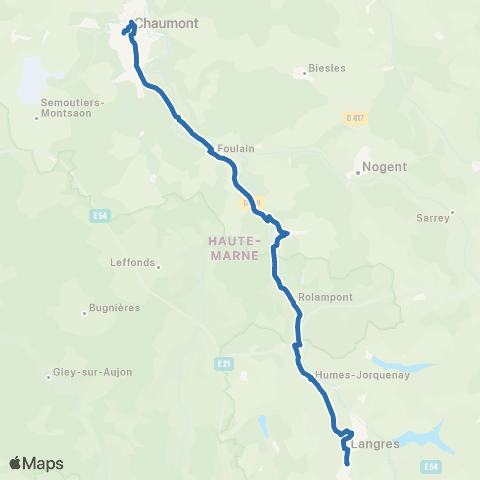 Fluo 52 Chaumont / Langres map