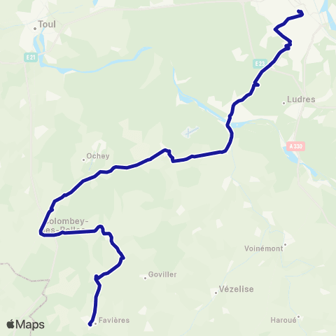 Fluo 54 Favières / Colombey / Nancy map