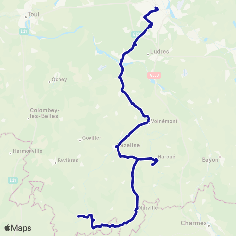 Fluo 54 Grimonviller / Vezelise / Nancy map