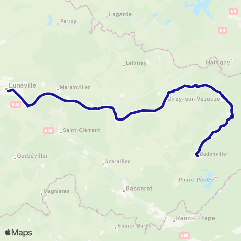 Fluo 54 Badonviller / Cirey-Vezouze / Lunéville map