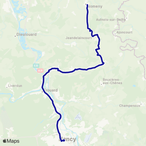 Fluo 54 Nomeny / Nancy map