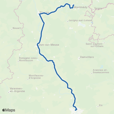 Fluo 55 Montmedy / Verdun map