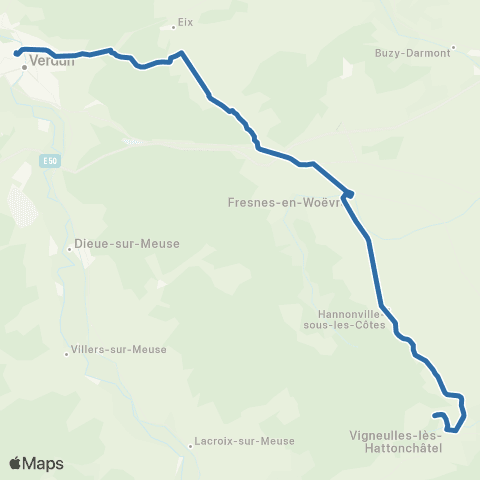 Fluo 55 - TAD Vigneulles les Hattonchatel - Verdun map