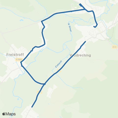 Fluo 57 Vaudreching / Bouzonville map