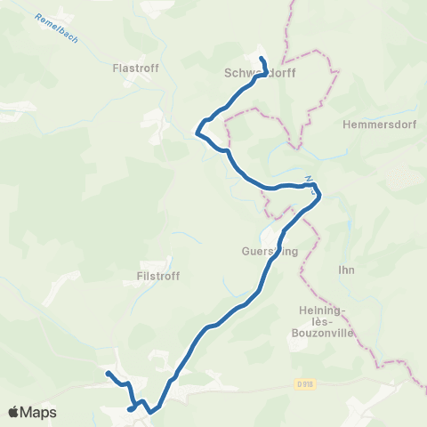 Fluo 57 Schwerdorff / Bouzonville map
