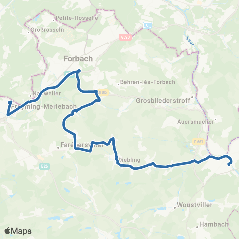 Fluo 57 Sarreguemines / Freyming-Merlebach map