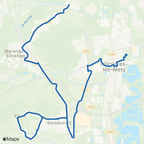 Fluo 57 Feves / Semecourt / Maizieres-les-Metz map