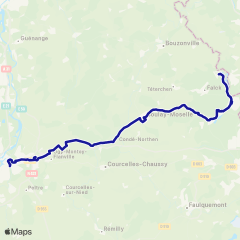 Fluo 57 Creutzwald / Metz map
