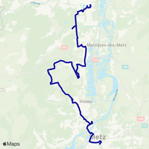 Fluo 57 Hagondange / Metz map