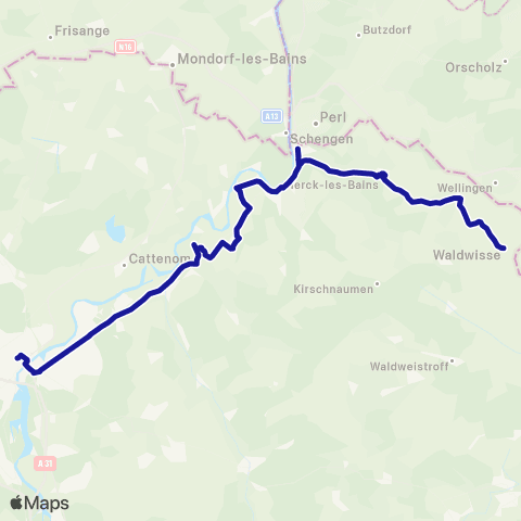 Fluo 57 Waldwisse / Sierck / Thionville map